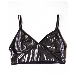 American Apparel Silver Metallic Bralette sz M